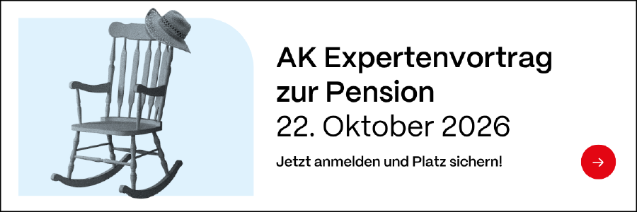 Werbebanner f&uuml;r AK Expertenvortrag zur Pension am 22. Oktober 2026