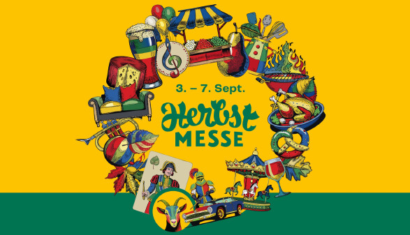Herbstmesse Sujet Dornbirn Kreis mit verschieden Grafiken zum Kochen