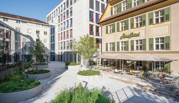 AK Quartier in Feldkirch: AK Bibliothek, AK Hauptgebäude, Schaffarei Haus