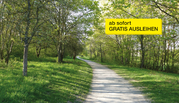 Ab sofort gratis ausleihen © funnyhill, stock.adobe.com Weg zwischen Bäumen © funnyhill, stock.adobe.com
