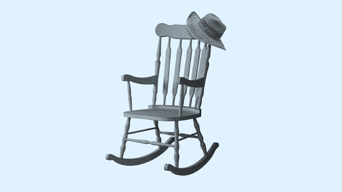 Schaukelstuhl mit Sonnenhut