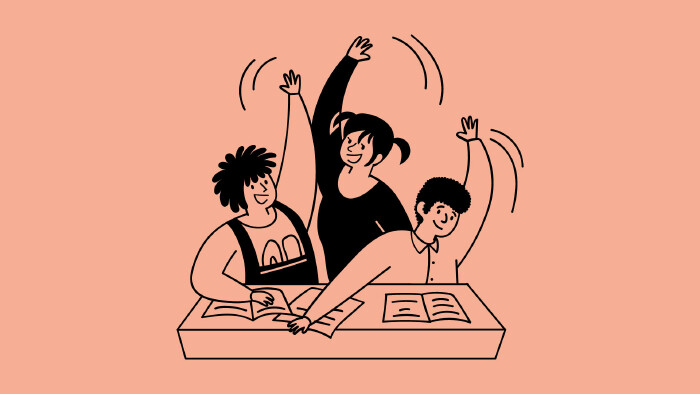 © AK Vorarlberg Illustration glücklicher Schüler:innen