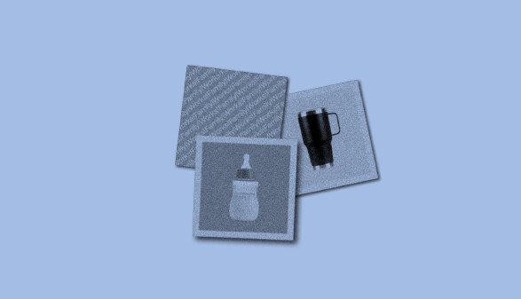 Drei Memory Karten mit Babyflasche und Thermobecher