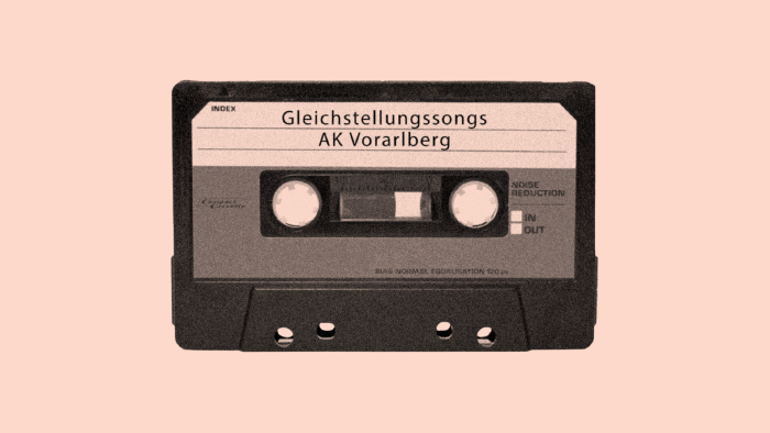 Kasette mit Gleichstellungssongs der AK Vorarlberg