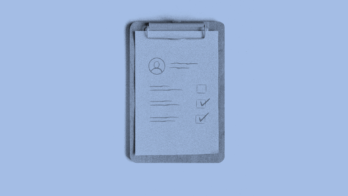 Abbildung eines Klemmbrettes mit Checkliste
