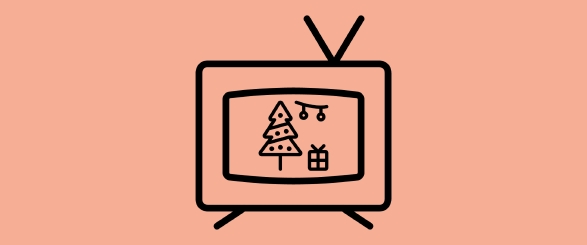 TV mit Weihnachtsmotiv