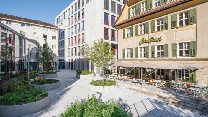 AK Quartier in Feldkirch: AK Bibliothek, AK Hauptgebäude, Schaffarei Haus