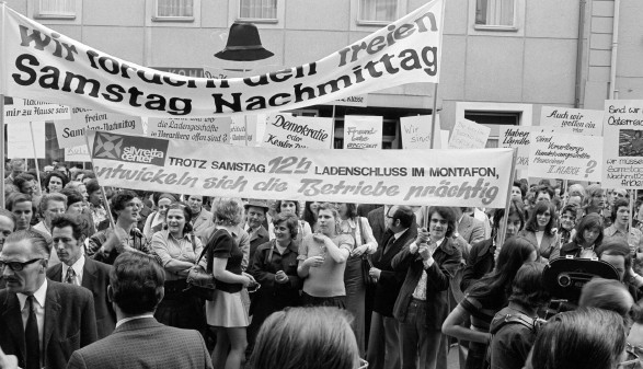 Ladenschlussdemo in Bregenz, 3. Mai 1973 © Helmut Klapper