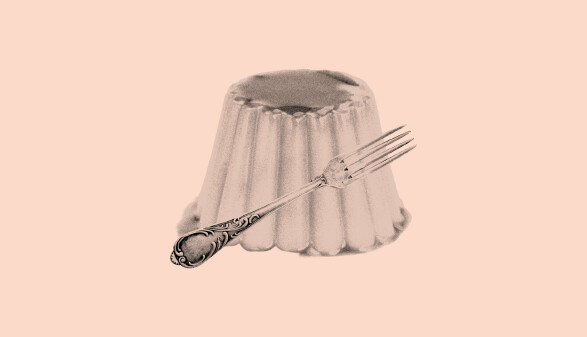 Pudding und Gabel