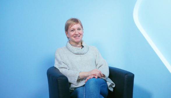 Alexandra Müller beim Interview