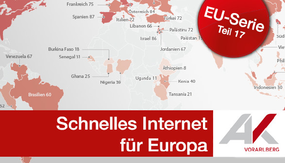 Schnelles Internet für Europa © Grafik: KEYSTONE, Quelle: Global Attitudes Survey, Frühling 2015