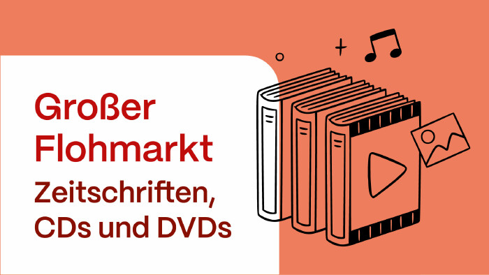 Gro&szlig;er Flohmarkt mit Illustration