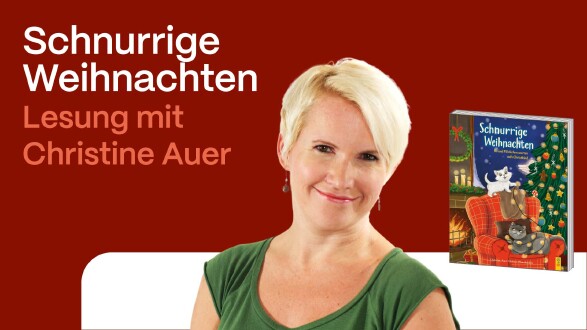 Portrait Christine Auer und Buch Schnurrige Weihnachten