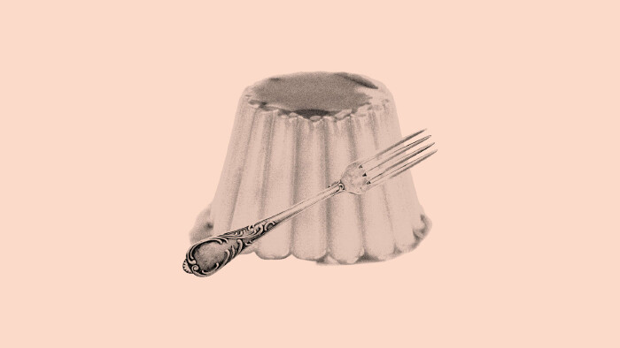 Pudding und Gabel