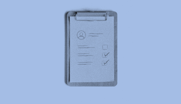 Abbildung eines Klemmbrettes mit Checkliste