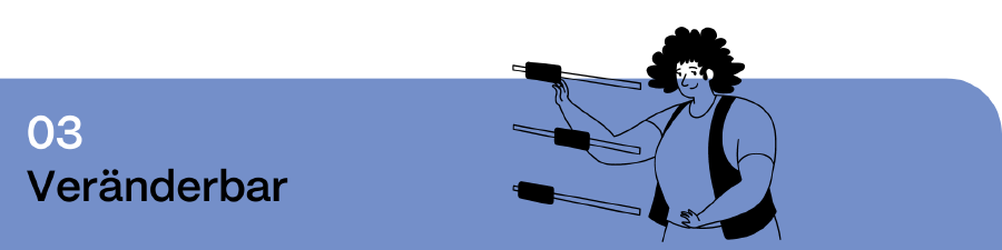 03 Veränderbar | Illustration einer Person, die einen Rechenschieber bedient
