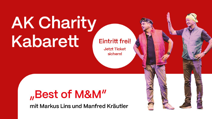 © AK Vorarlberg Markus Lins und Manfred Kräutler im Outdoor Outfit mit Überschrift "Best of M&M"