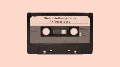 Kasette mit Gleichstellungssongs der AK Vorarlberg