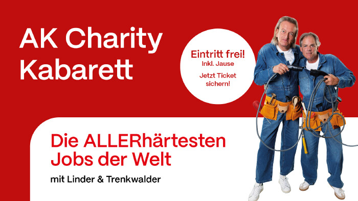 Linder und Trenkwalder in Arbeitskleidung